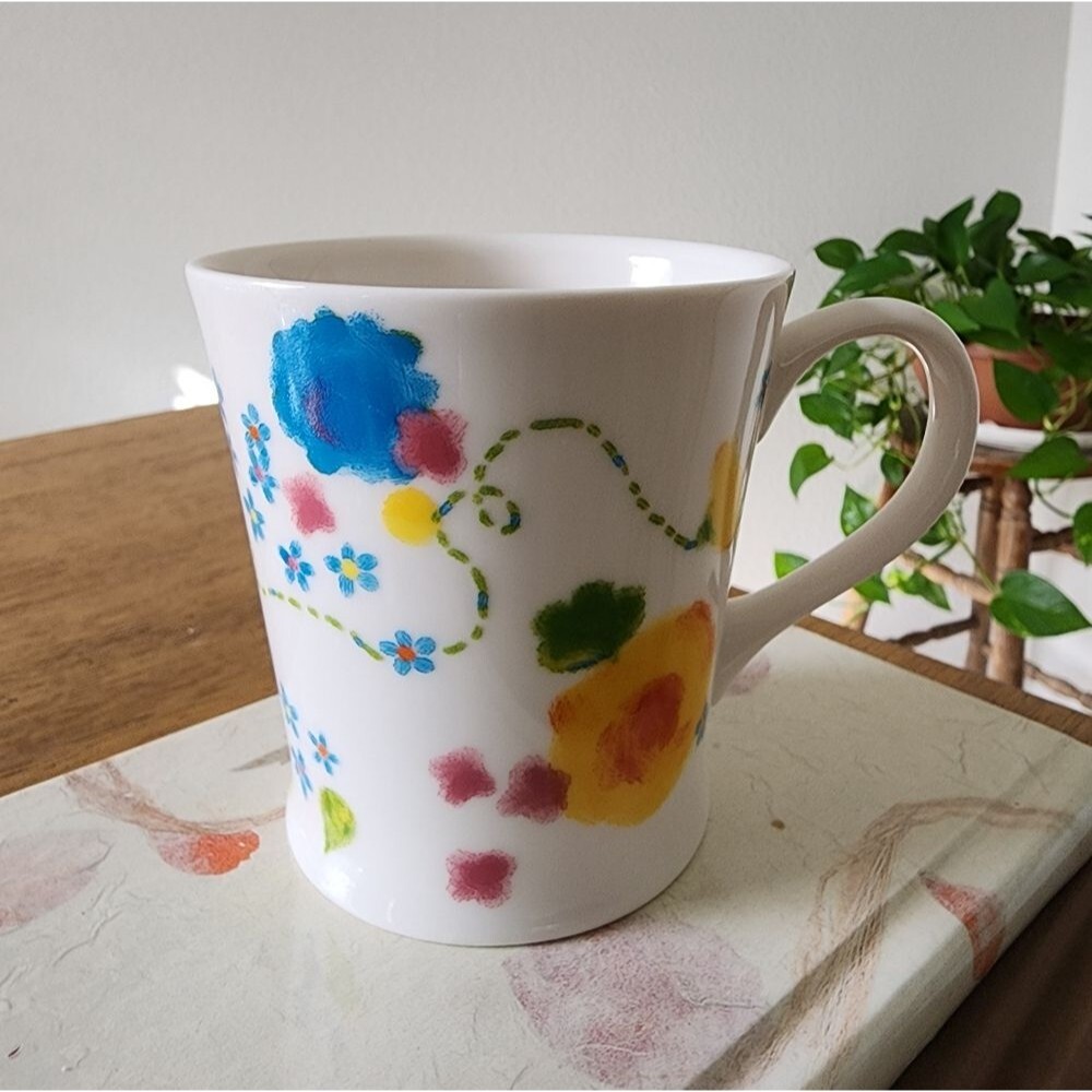 2006 Starbucks Floral Coffee Tea Mug Multicolor